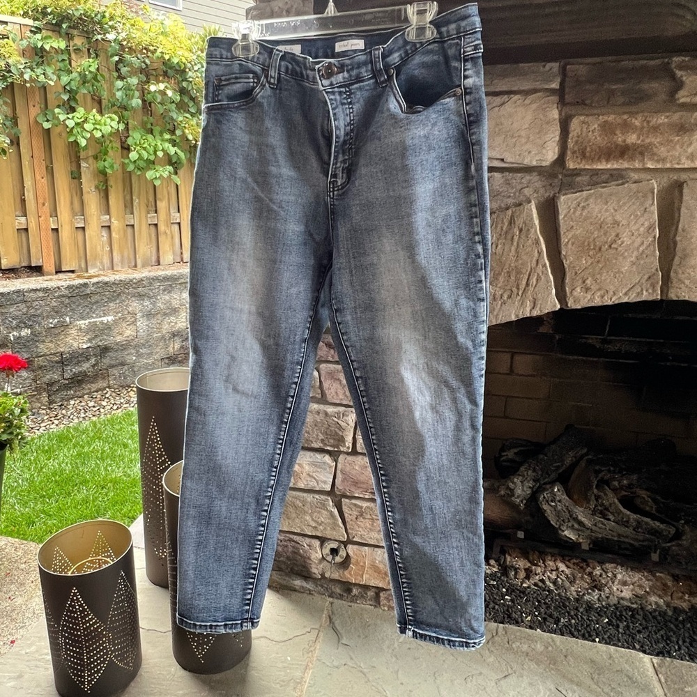 Tribal, slim, fit jeans, medium/light wash size 14
